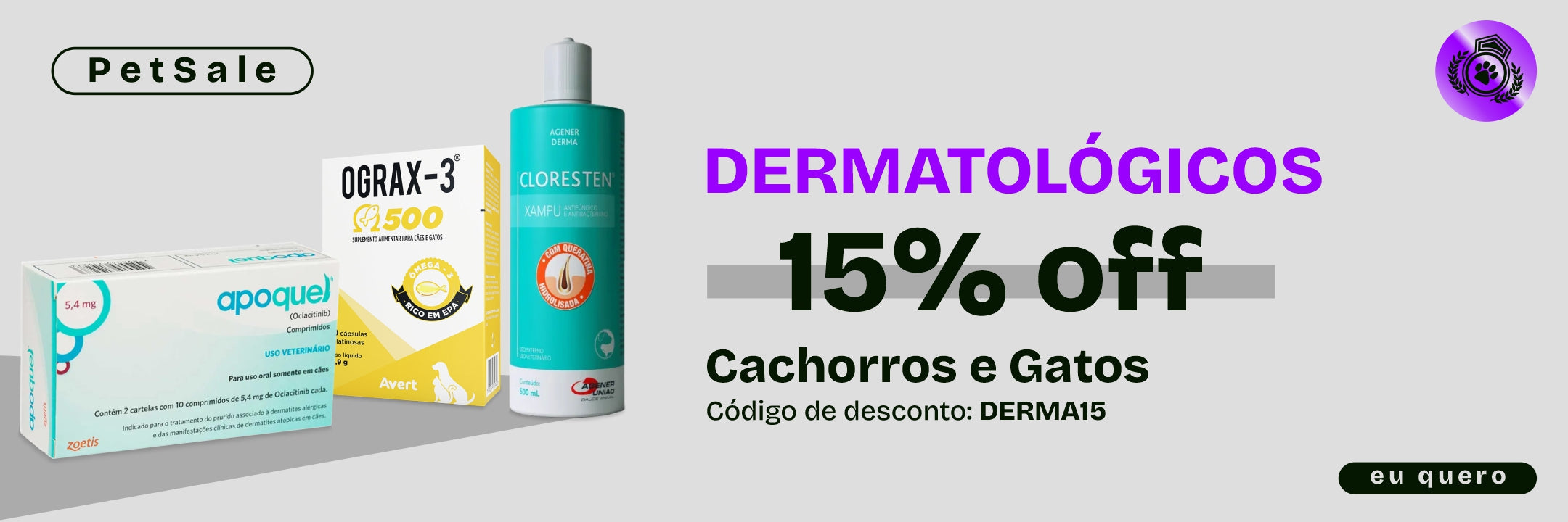 Dermatológicos para Cachorros e Gatos