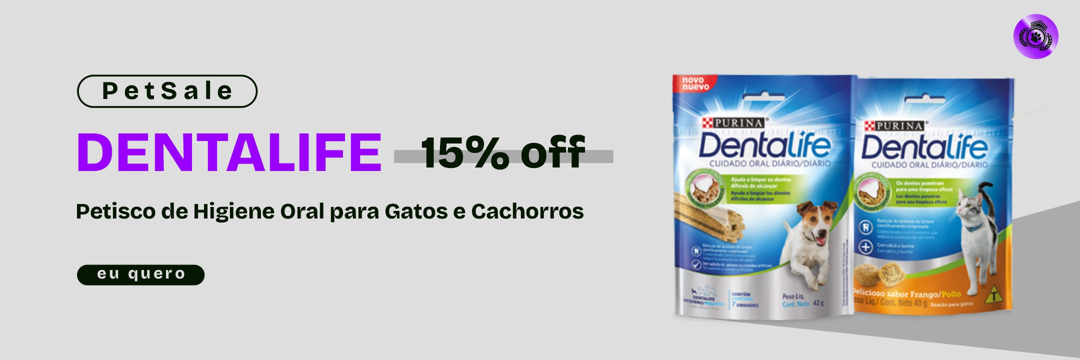 Petisco DentaLife para Cachorro e Gato