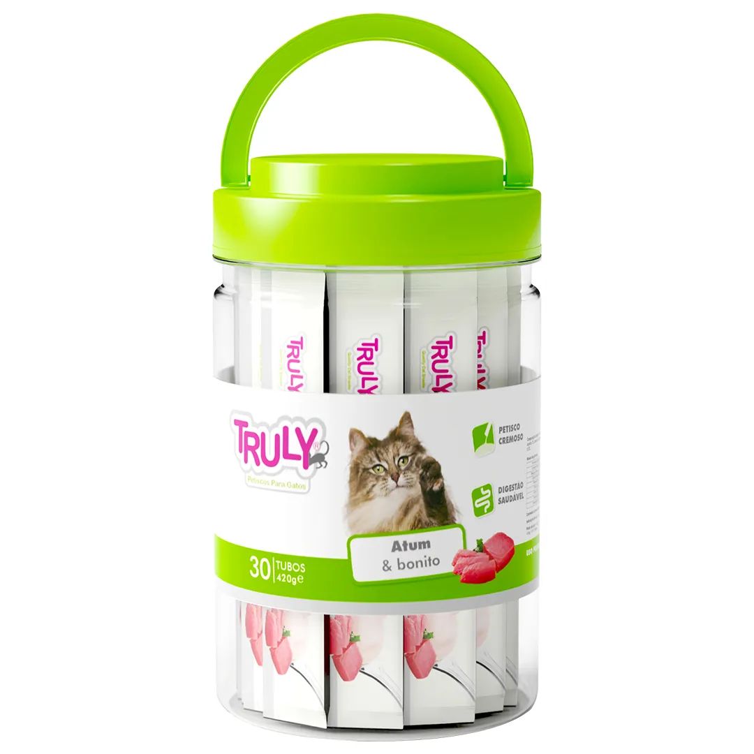 Petiscos para Gatos Truly Creamy Atum e Bonito 30 tubos 420g
