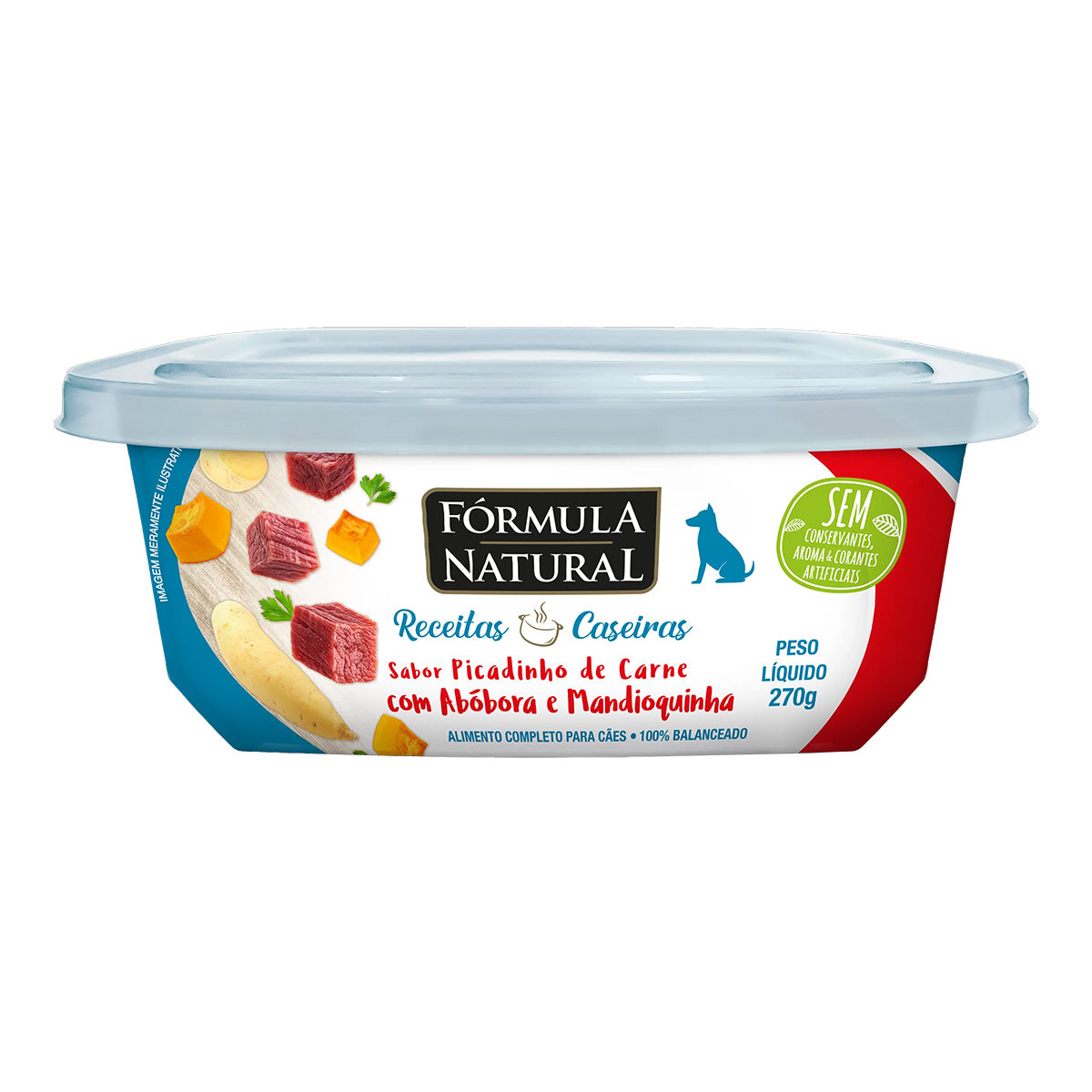 Alimento Úmido Fórmula Natural Receitas Caseiras Cães Adultos Picadinho de Carne com Abóbora e Mandioquinha 270g
