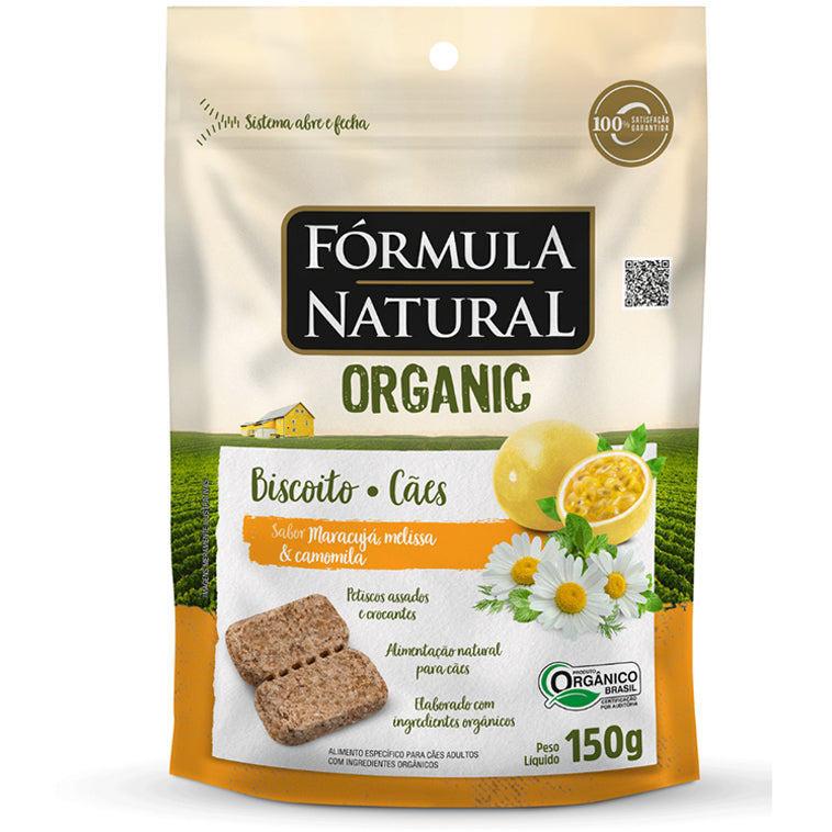 Biscoito Fórmula Natural Organic Cachorros Adultos Maracujá, Melissa e Camomila 150g