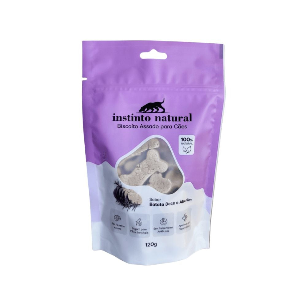 Biscoito Hipoalergênico Instinto Natural Batata Doce & Alecrim para Cachorros FIT 120g