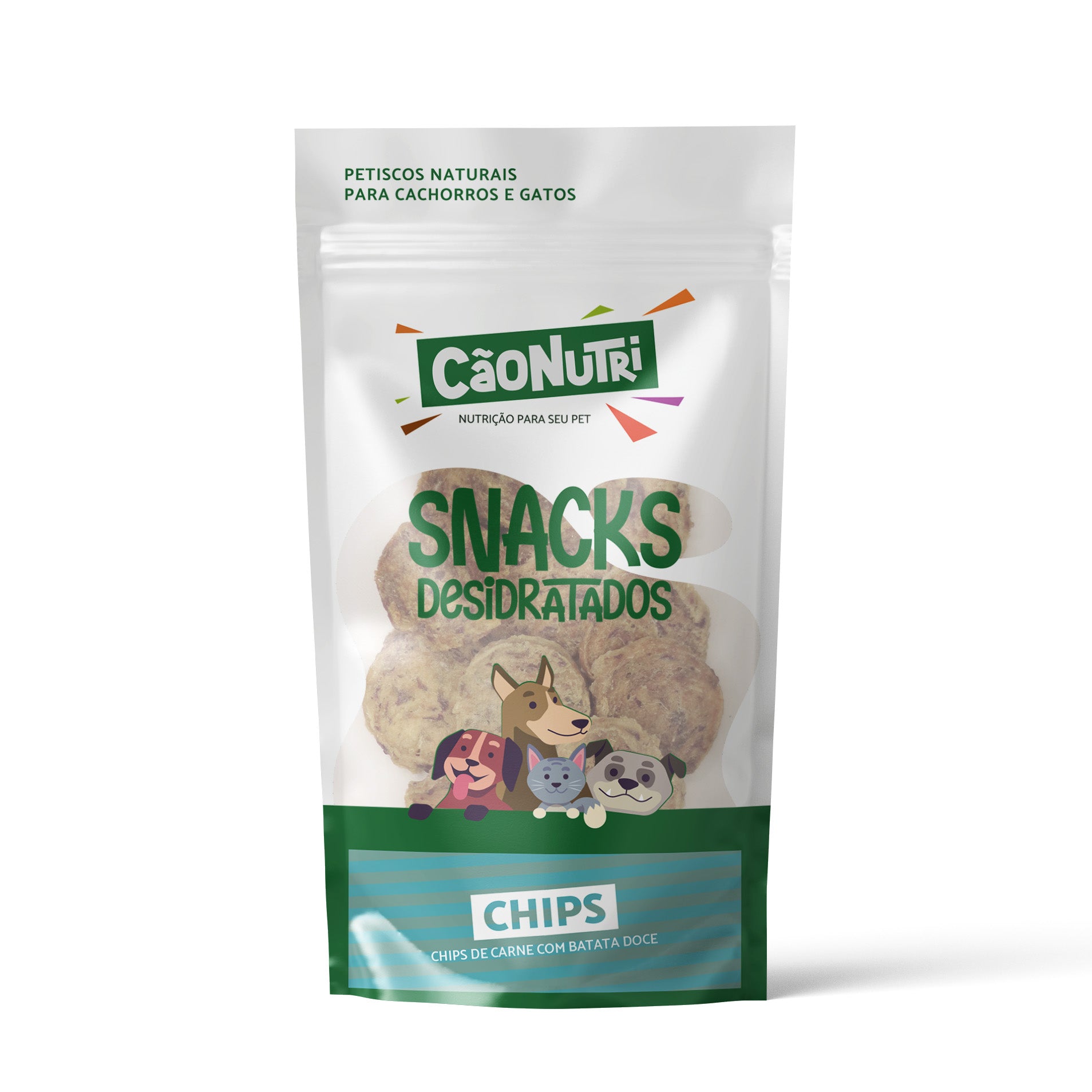 Petisco Natural Cão Nutri Chips Carne com Batata Doce 60g