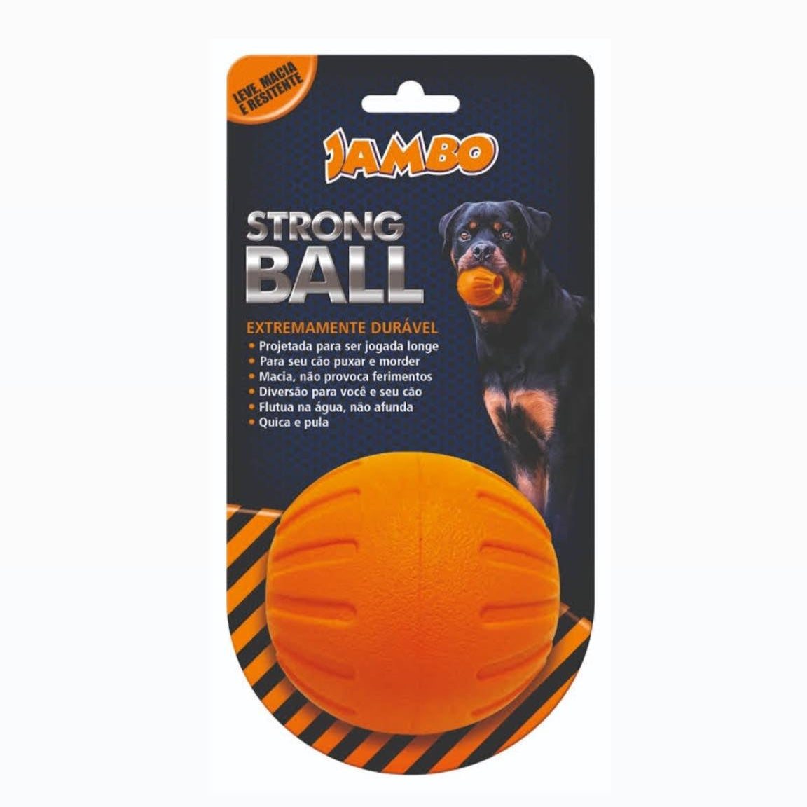 Brinquedo Jambo Mordedor Bola Strong Ball Grande Laranja