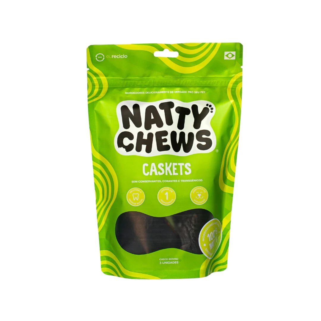 Petisco Caskets Natty Chews Casco Bovino Desidratado 3 unidades