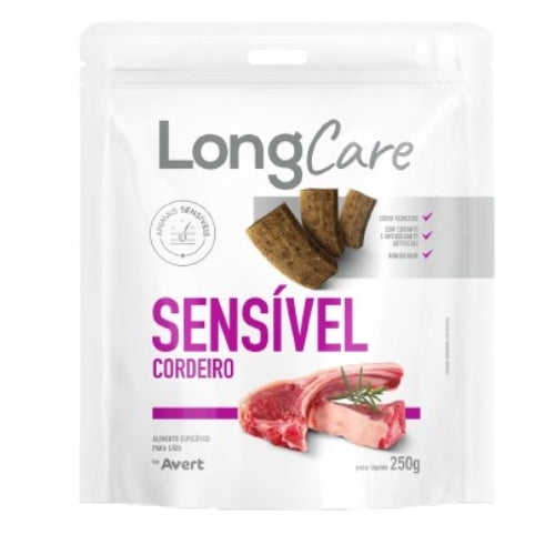 Petisco Natural para Cachorro LongCare Sensível Cordeiro Avert 250g