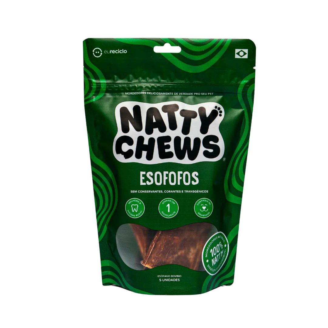 Petisco Esofofos Natty Chews Esofago Bovino Desidratado 5 unidades