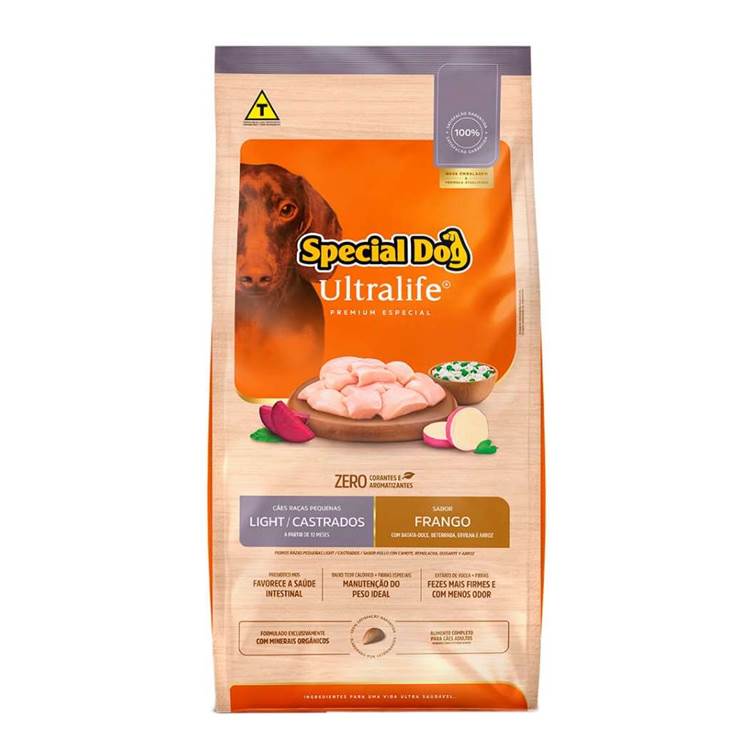 Ração Special Dog Ultralife Light para Cães de Raças Pequenas 10,1KG