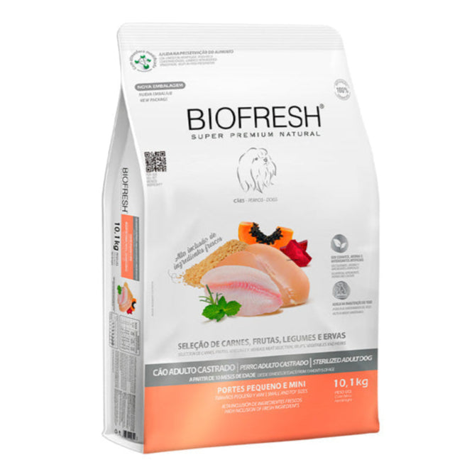 Ração Biofresh Cães Adultos Castrados Raças Pequenas e Mini 10,1kg