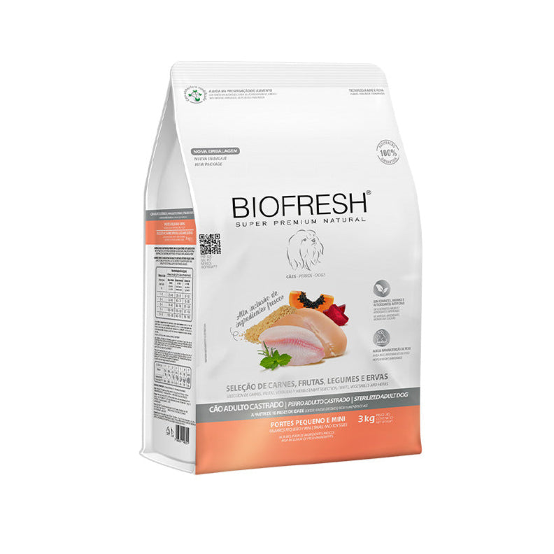 Ração Biofresh Cães Adultos Castrados Raças Pequenas e Mini  3kg