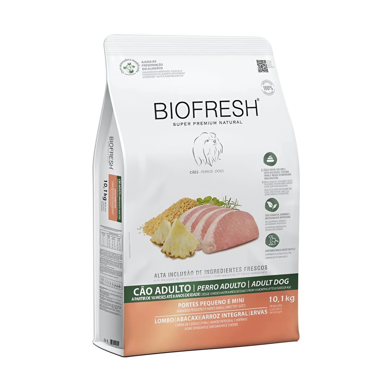 Ração Biofresh Cães Adultos Mini e Pequeno Lombo e Abacaxi 10,1kg