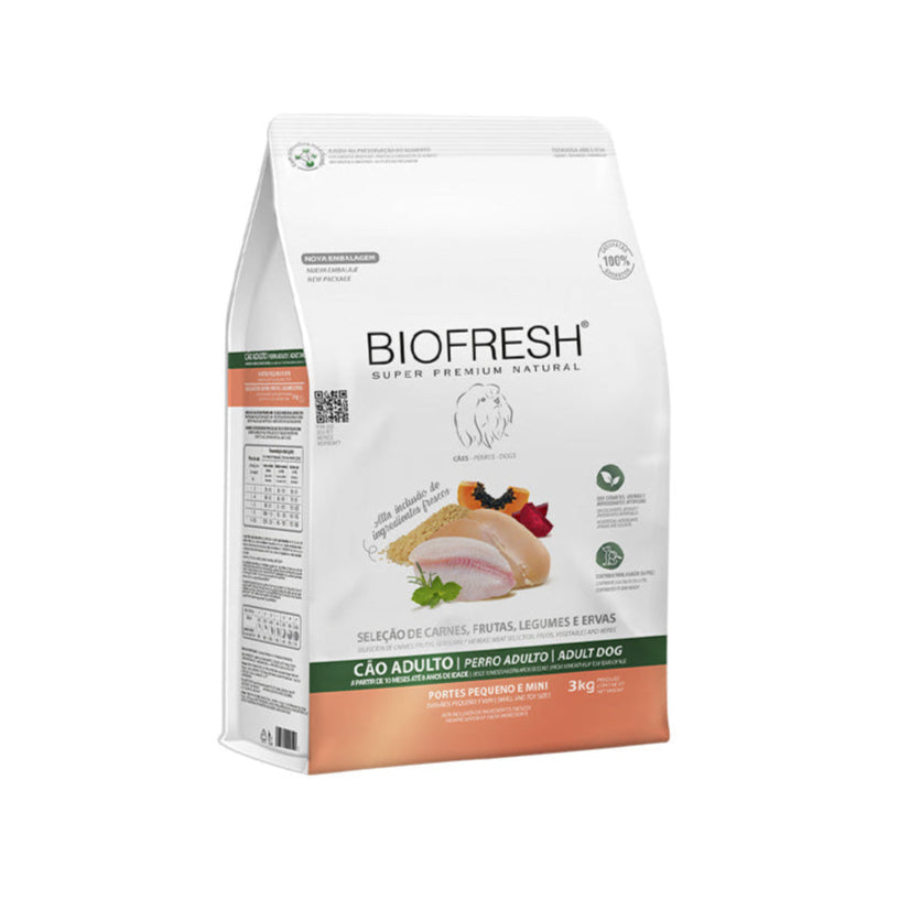 Ração Biofresh Cães Adultos Raças Pequenas e Mini 3kg