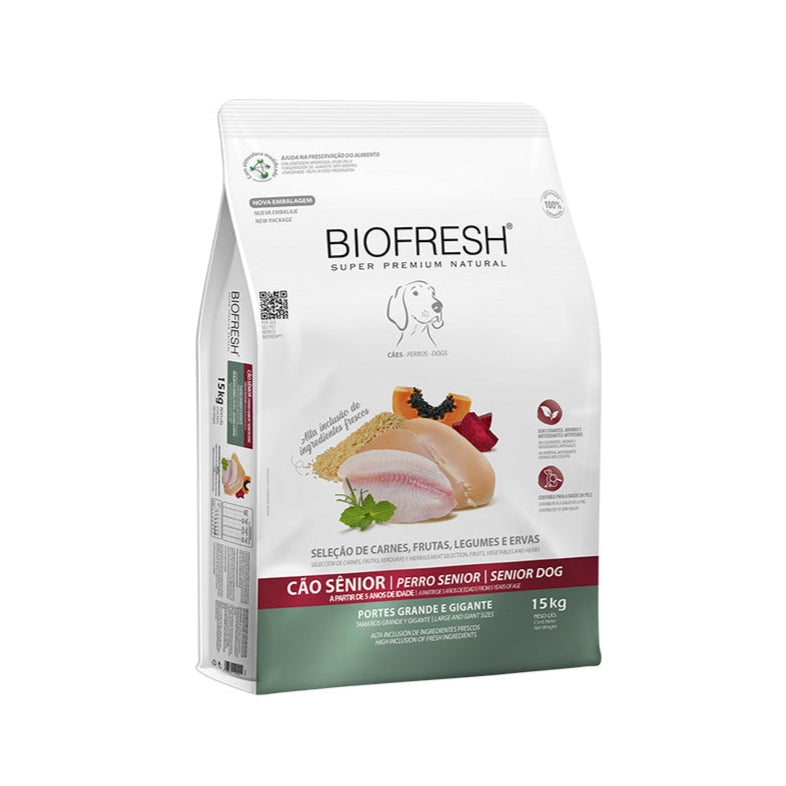 Ração Biofresh Cães Sênior Raças Grandes e Gigantes 15kg