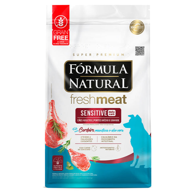 Ração Fórmula Natural Fresh Meat Sensitive Cães Adultos Raças Médias e Grandes 12kg