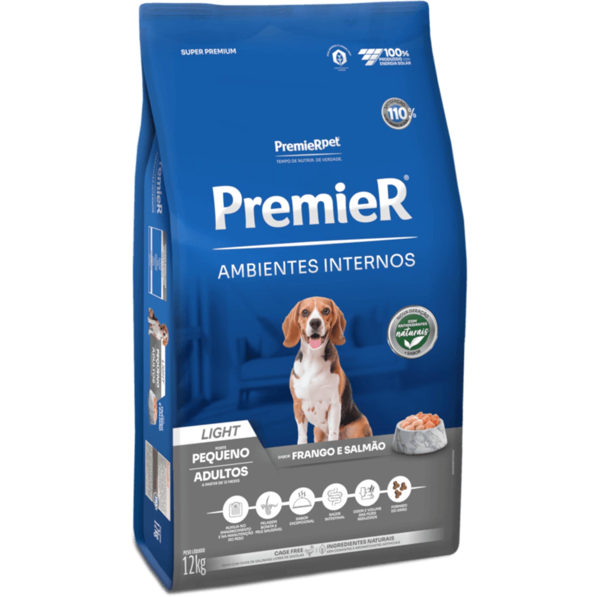 Ração Premier Ambientes Internos Light Cão Adulto Raças Pequenas 2,5kg