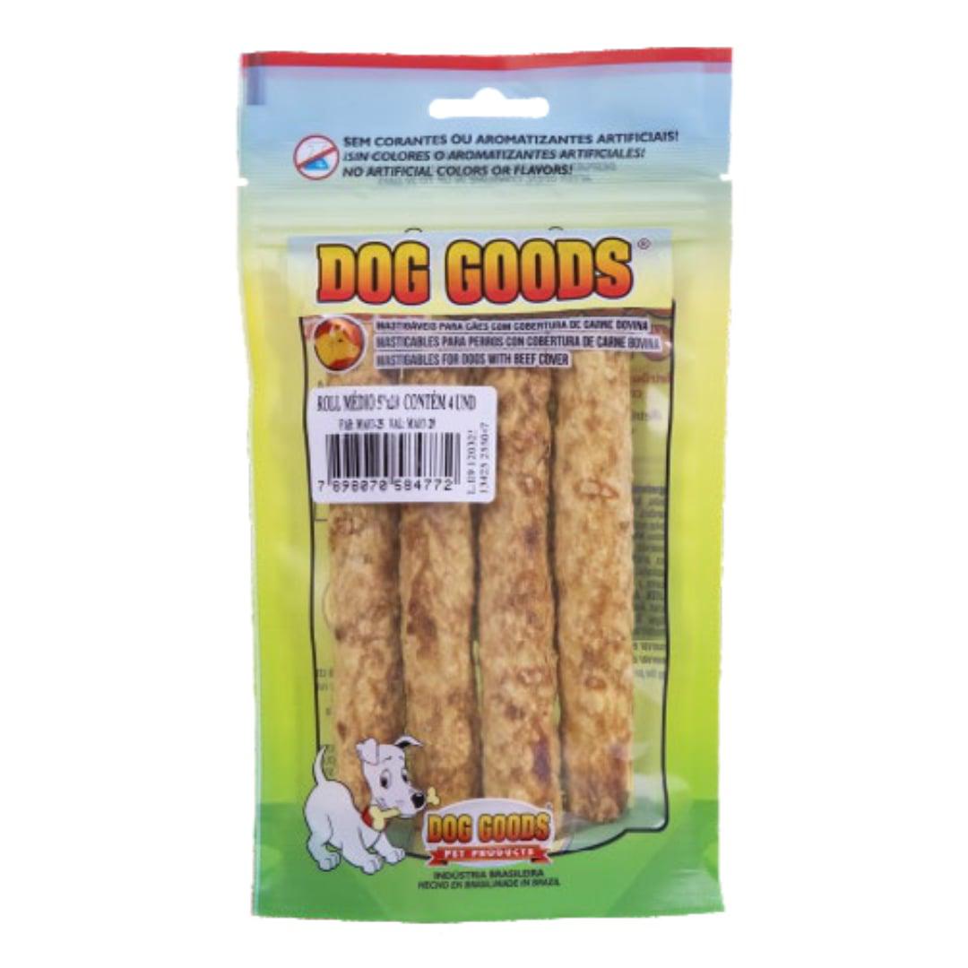 Petisco Natural para Cães Dog Goods Palito Colágeno Roll Médio Carne 4 unidades