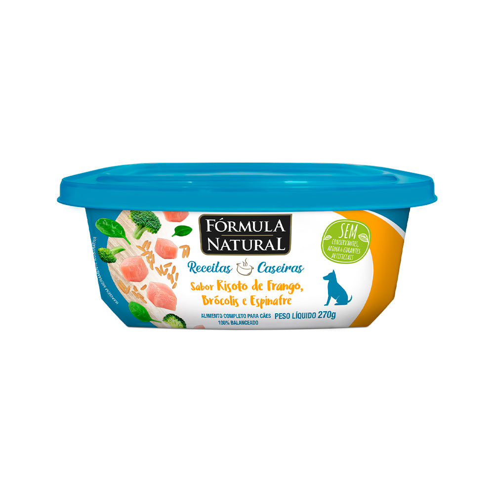 Alimento Úmido Fórmula Natural Receitas Caseiras Cães Adultos Risoto de Frango 270g