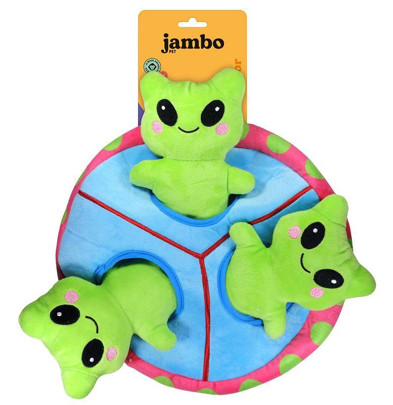 Brinquedo Jambo Mordedor Pelúcia Galáxia Nave com 3 Aliens