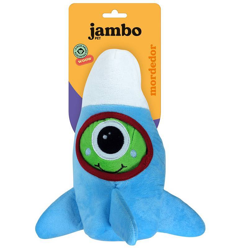 Brinquedo Jambo Mordedor Pelúcia Galáxia Foguete Azul