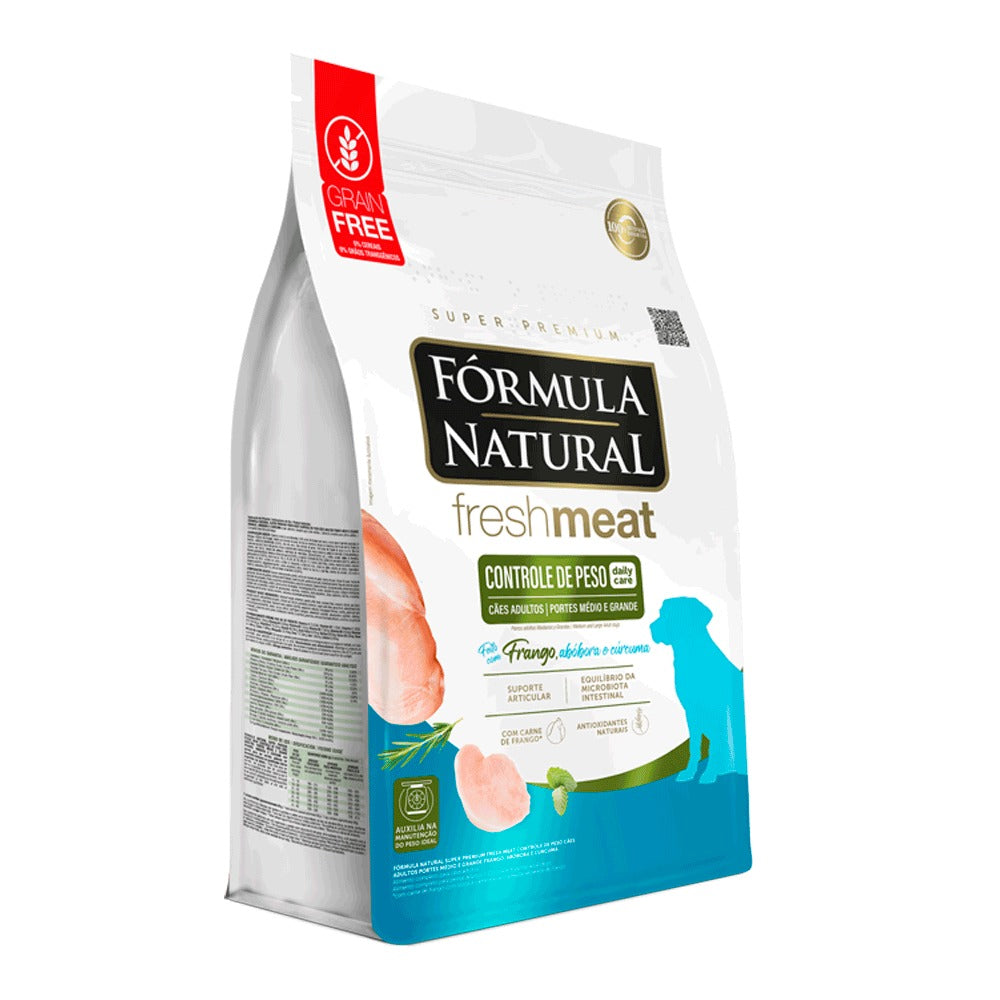 Ração Fórmula Natural Fresh Meat Controle de Peso Cães Adultos Raças Médias e Grandes 12kg