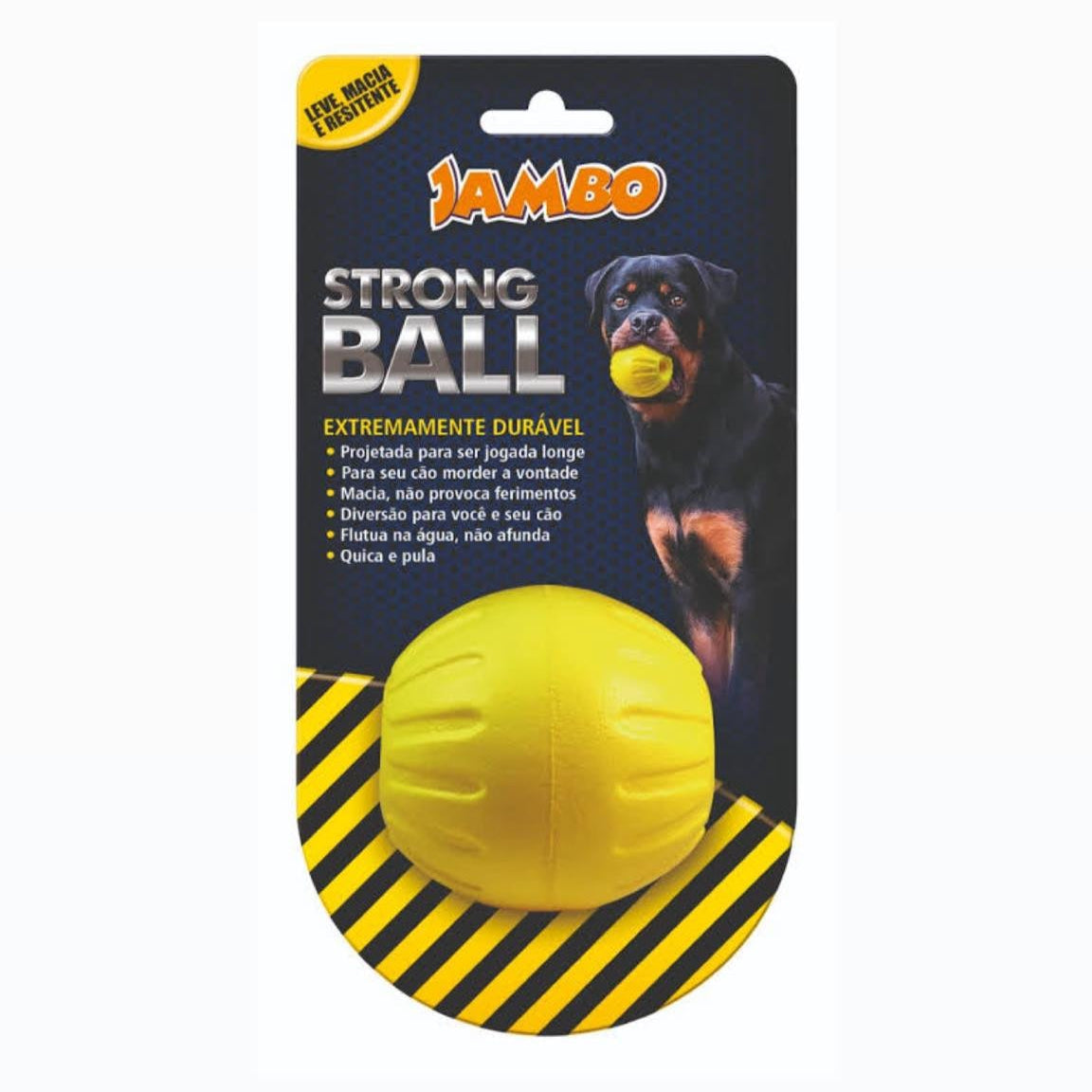 Brinquedo Jambo Mordedor Bola Strong Ball Amarela Pequena