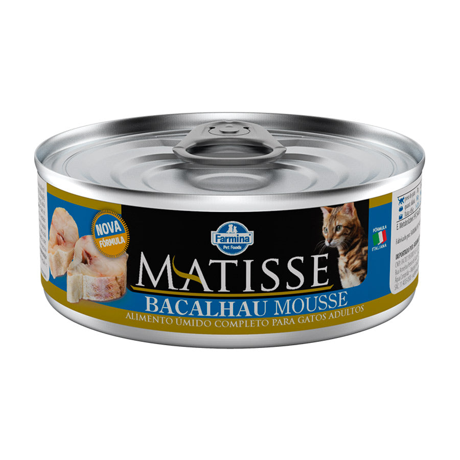 Alimento Úmido para Gatos Adultos Farmina Matisse Bacalhau Mousse 85g
