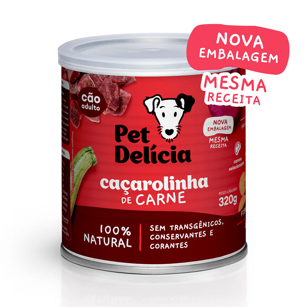 Alimento Natural Pet Delícia Cães Caçarolinha de Carne 320g