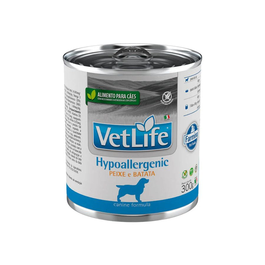 Ração Úmida Vet Life Natural Hypoallergenic Peixe & Batata 300g