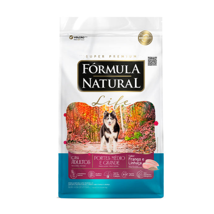 Ração Fórmula Natural Life Cães Adultos Raças Médias e Grandes 15kg