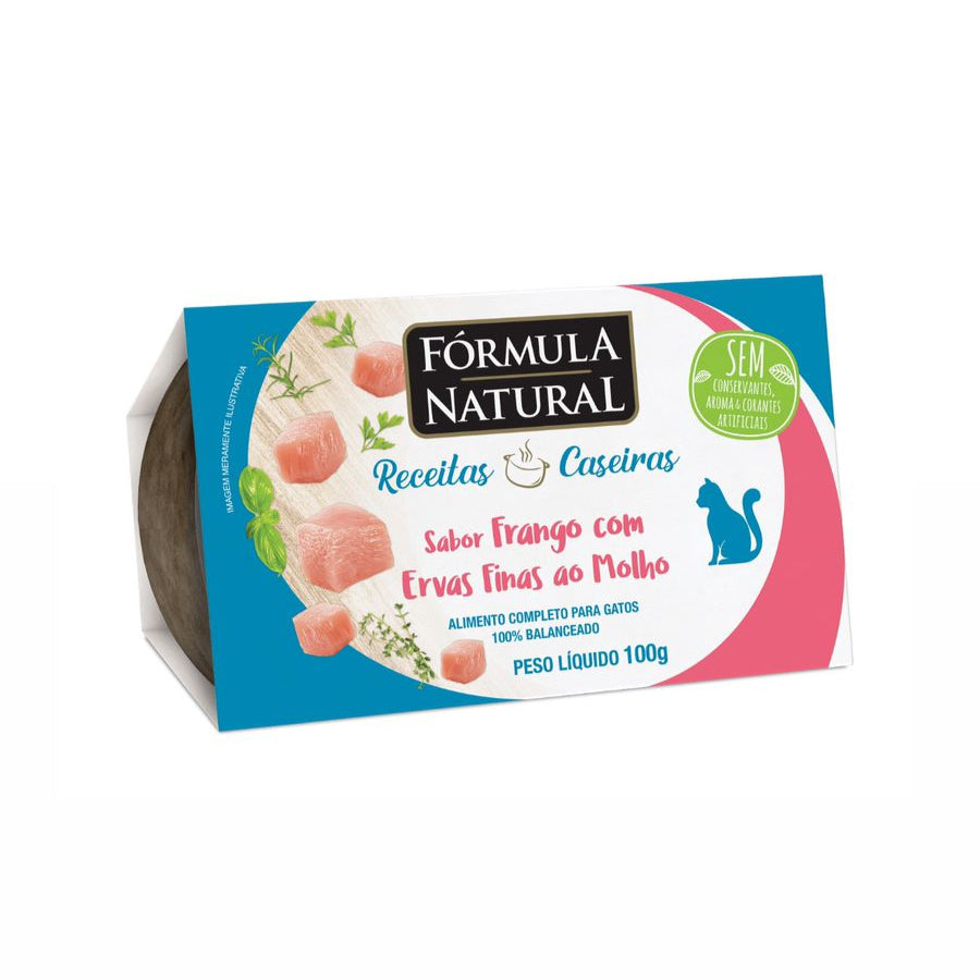 Alimento Úmido Fórmula Natural Receitas Caseiras Gatos Adultos Frango 100g
