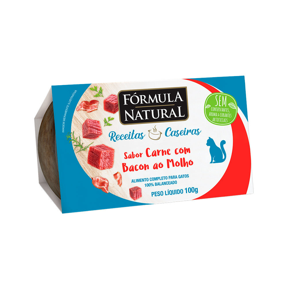 Alimento Úmido Fórmula Natural Receitas Caseiras Gatos Adultos Carne 100g