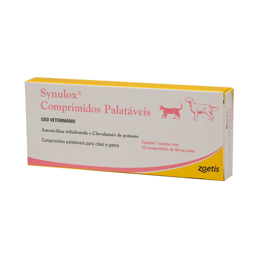 Antibiotico  para Cães e Gatos Synulox 50mg