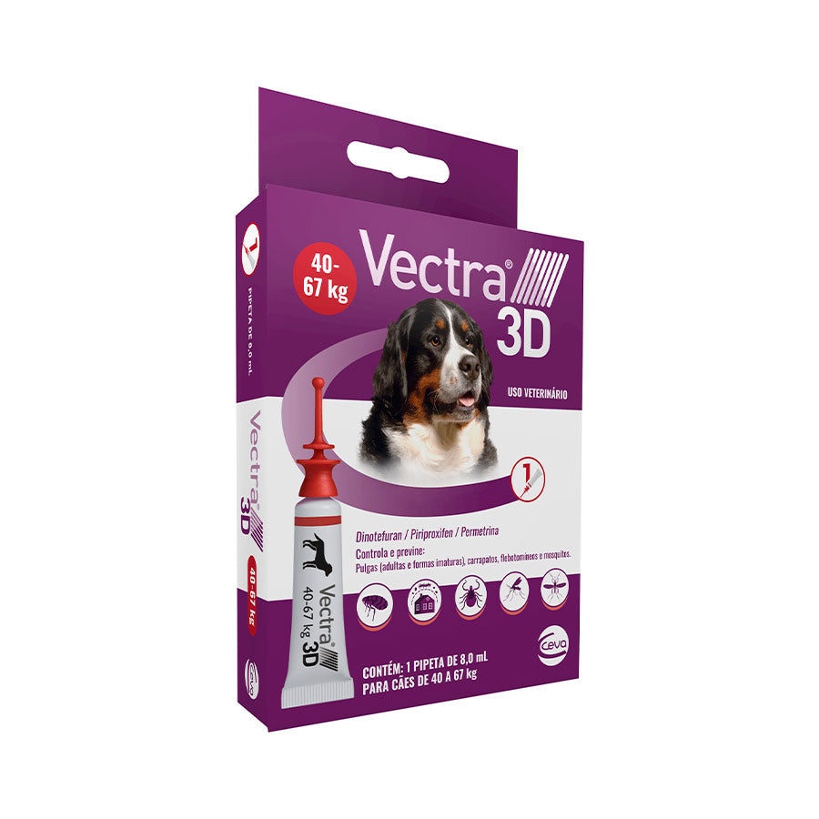 Antipulgas e Carrapatos Vectra 3D para Cachorros de 40 a 67kg 3 pipetas