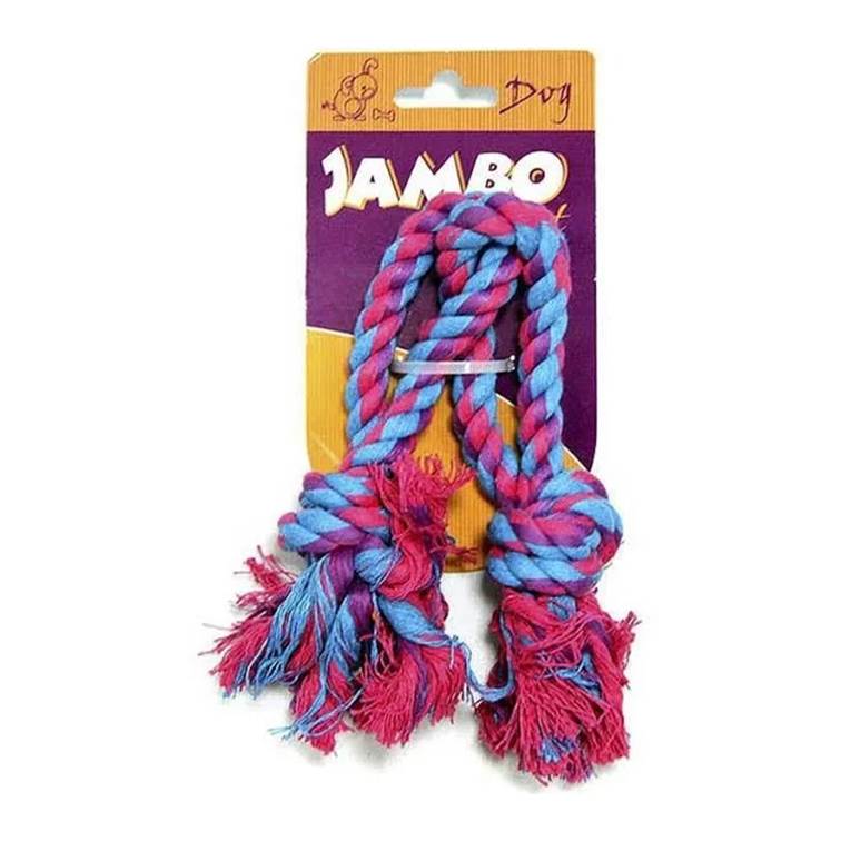Brinquedo para Cachorro Jambo Mordedor Corda 2 Argolas