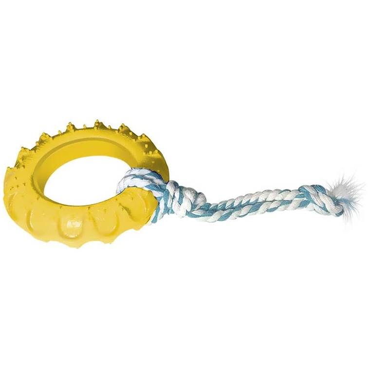 Brinquedo para Cachorro Furacão Pet Pneu Off Road Borracha com Corda n3 G