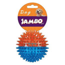 Brinquedo para Cachorro Jambo Bola TPR Espinho com Som Dual Azul e Laranja Média