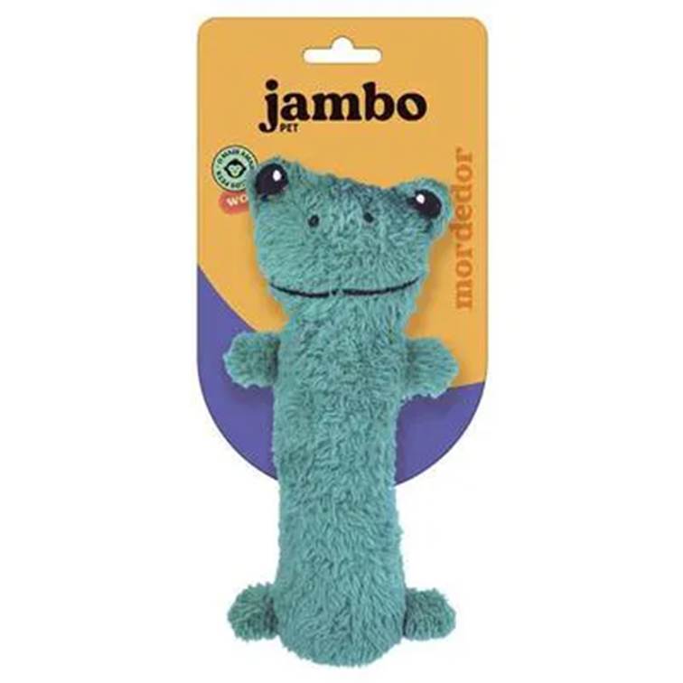 Brinquedo para Cachorro Jambo Mordedor Pelúcia Barriguinha Plush Sapo Verde