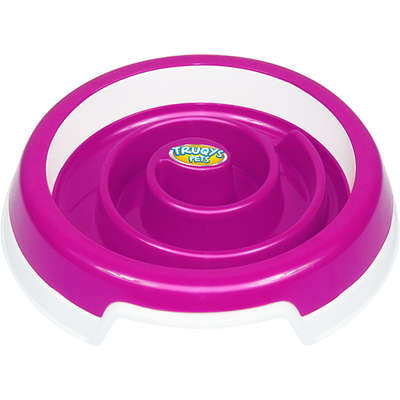Comedouro Truqys Pets Slow Food Médio Rosa