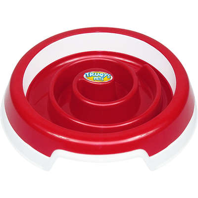 Comedouro Truqys Pets Slow Food Médio Vermelho
