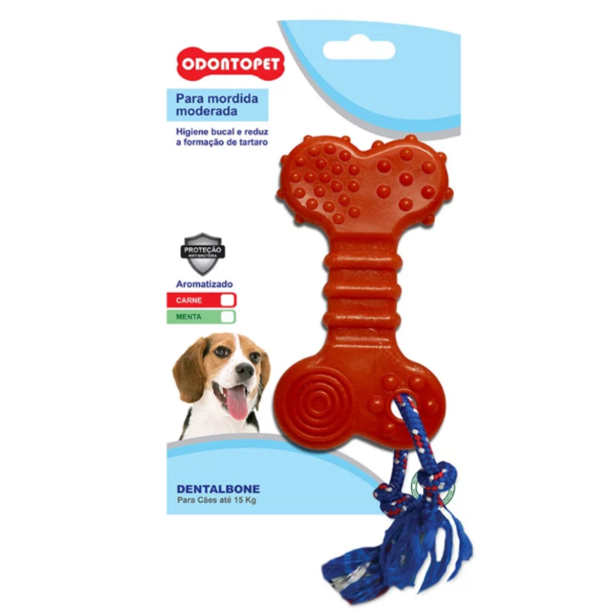 Brinquedo Odontopet Dentalbone Flat com Corda cães até 15kg