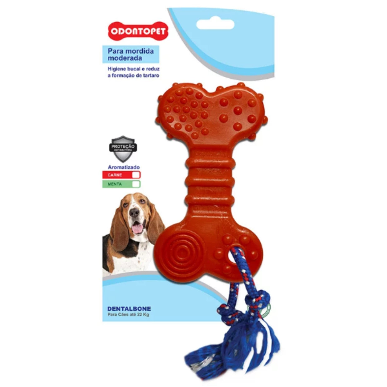 Brinquedo Odontopet Dentalbone Flat com Corda Cães até 22kg