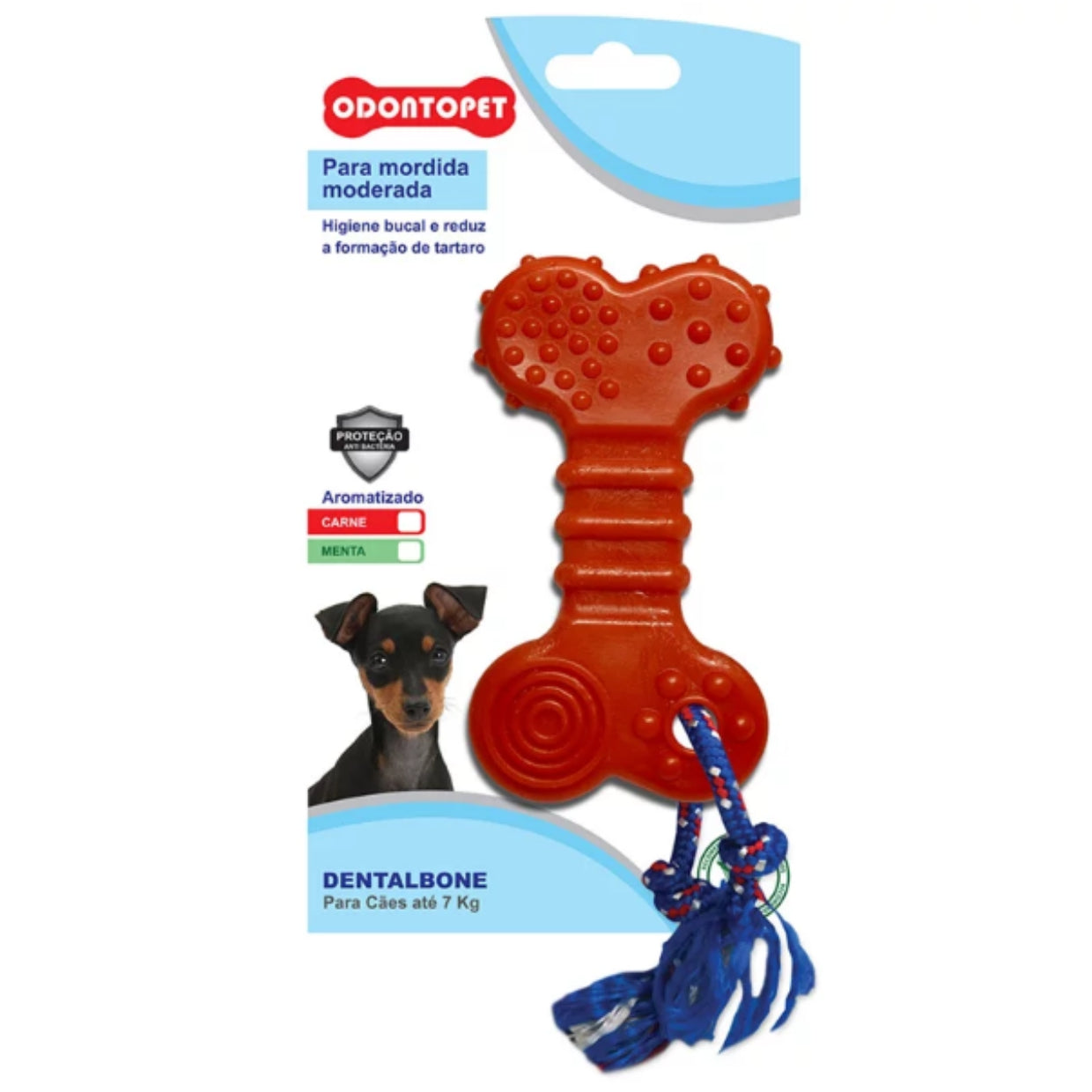 Brinquedo Odontopet Dentalbone Flat com Corda Cães até 7kg