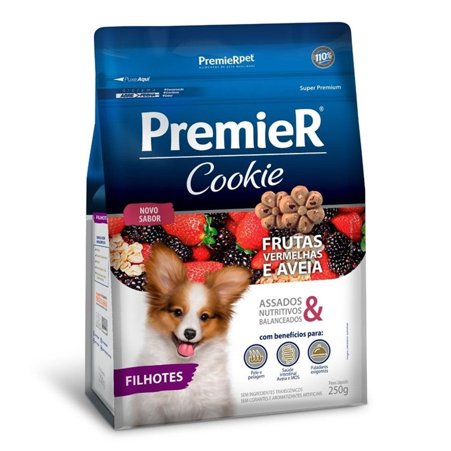 Petisco Premier Cookie Frutas Vermelhas Cães Filhotes 250g