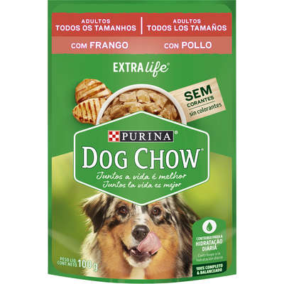 Alimento Úmido Dog Chow Sachê Frango para Cães Adultos Todos os Tamanhos 100g