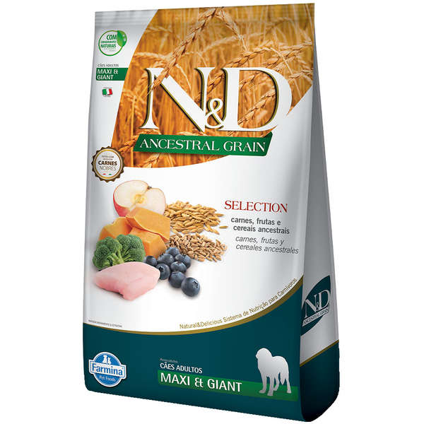 Ração N&D Ancestral Grain Selection Cães Adultos Maxi 15kg