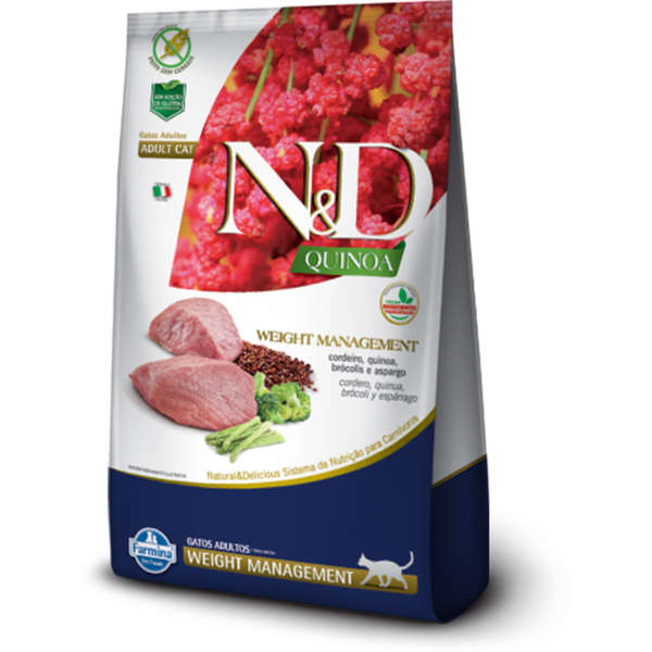 Ração N&D Quinoa Gatos Adultos Weight Management Cordeiro 1,5kg