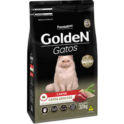 Ração Golden Gatos Adultos Carne 3kg