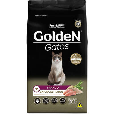 Ração Golden Gatos Castrados Frango 10,1kg