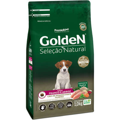 Ração Golden Seleção Natural Cães Filhotes Raças Pequenas 1kg