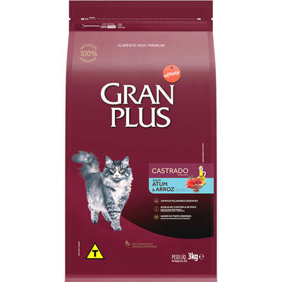 Ração GranPlus Gatos Castrados Atum 3kg